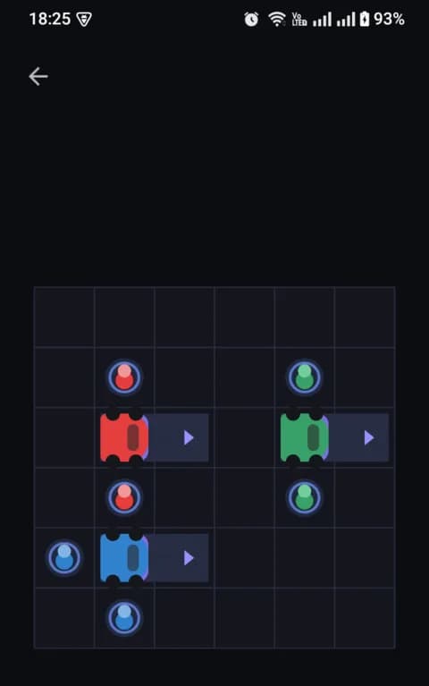 A mid-game level with three color-matched vans